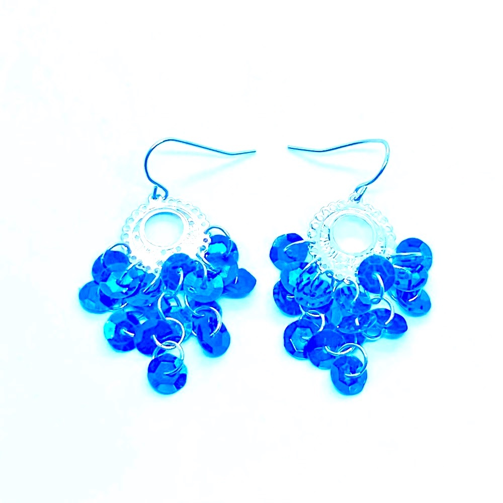 Royal Blue Sequin Dangle Earrings 🔥 3 for $20